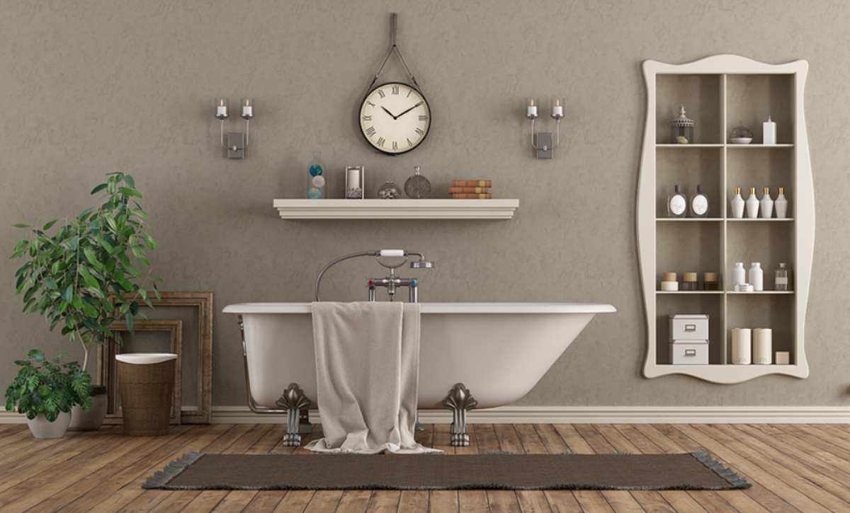 Classic Bathroom With Stucco Wall